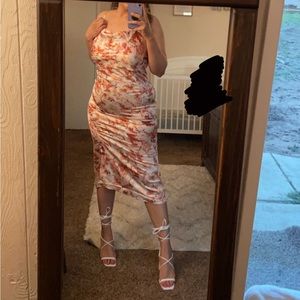 Floral Satin midi dress